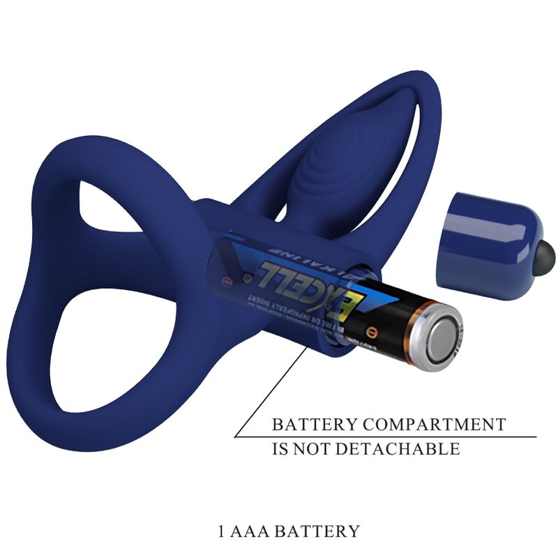 PRETTY LOVE - MAT DOUBLE RING WITH VIBRATION AND BLUE STIMULATOR