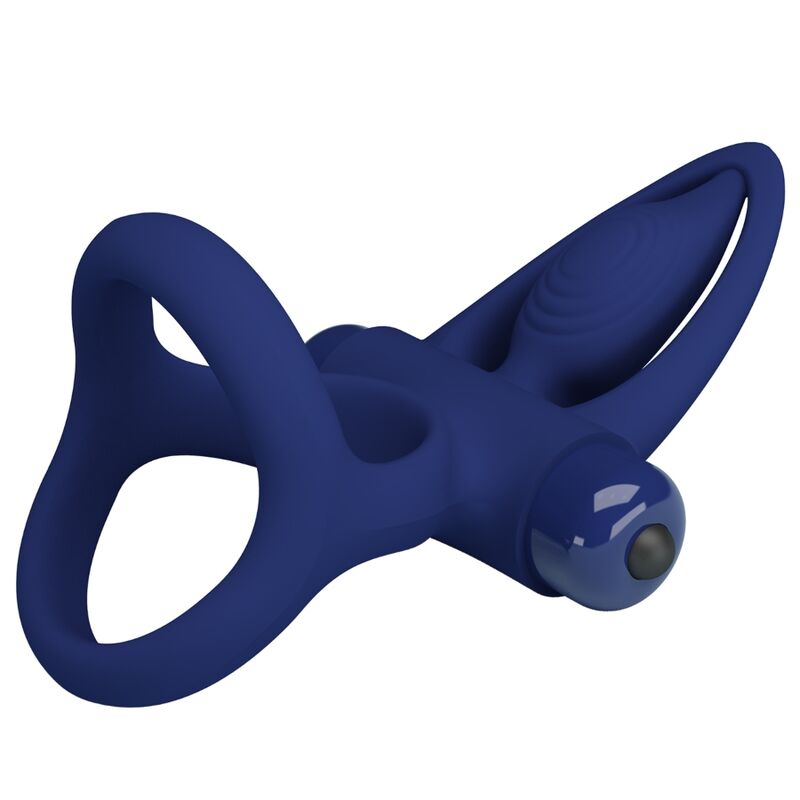 PRETTY LOVE - MAT DOUBLE RING WITH VIBRATION AND BLUE STIMULATOR