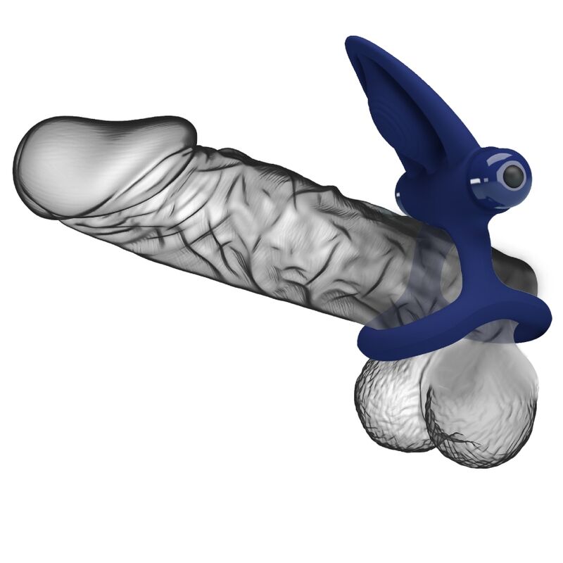PRETTY LOVE - MAT DOUBLE RING WITH VIBRATION AND BLUE STIMULATOR