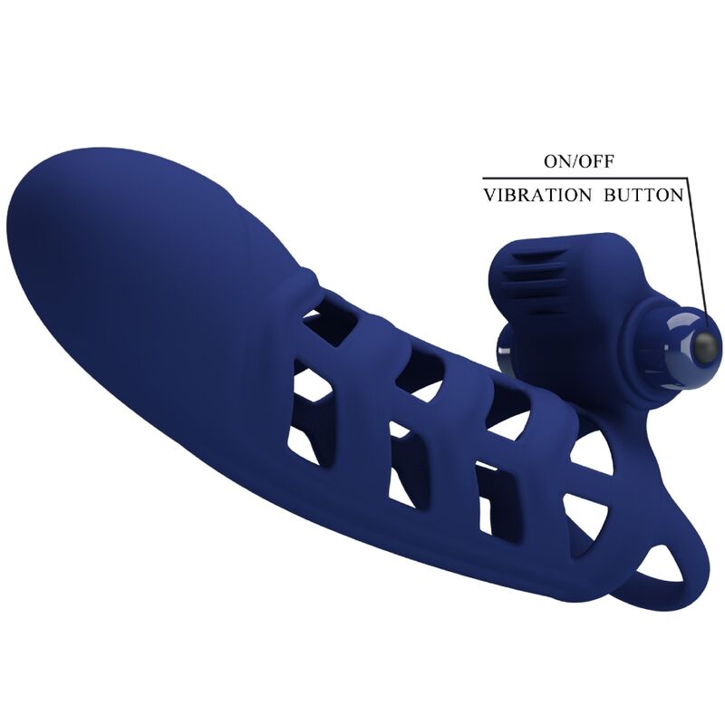 PRETTY LOVE - ALTAF VIBRATING RING WITH BLUE SILICONE SHEATH