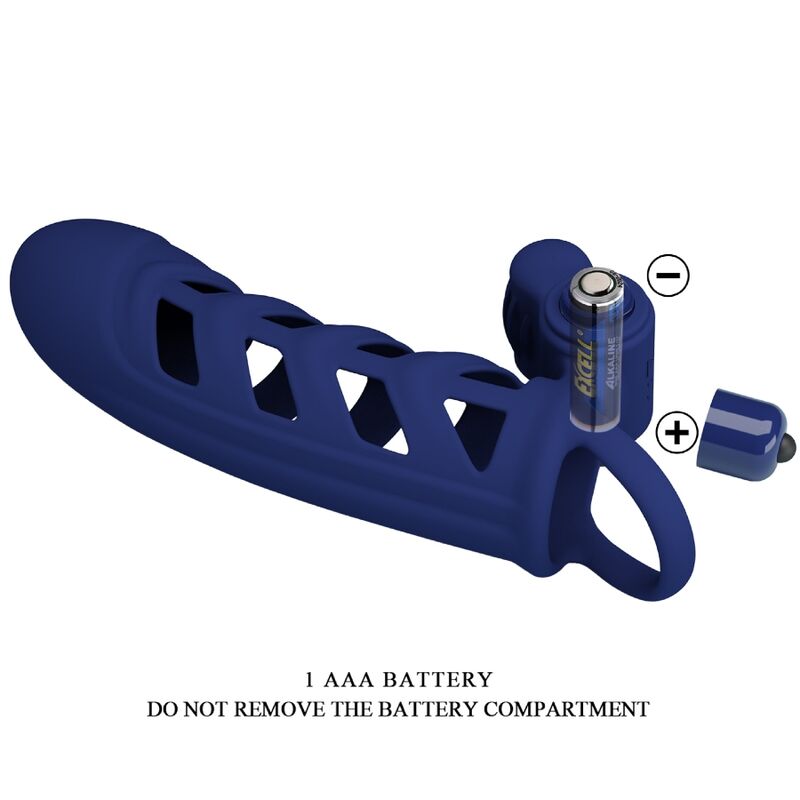 PRETTY LOVE - ALTAF VIBRATING RING WITH BLUE SILICONE SHEATH