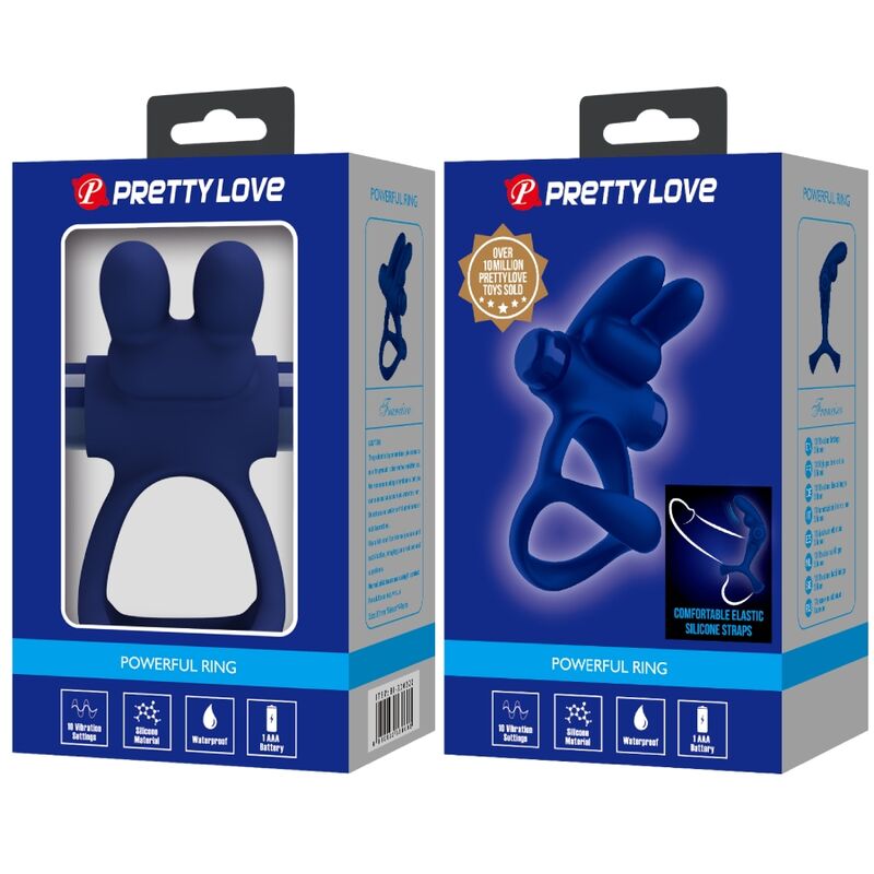 PRETTY LOVE - FRANCISCO BLUE RABBIT DOUBLE VIBRATING RING