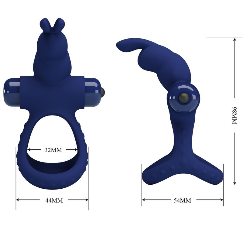 PRETTY LOVE - LUCHITO DOUBLE VIBRATING RING BLUE RABBIT