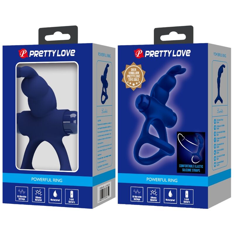 PRETTY LOVE - LUCHITO DOUBLE VIBRATING RING BLUE RABBIT