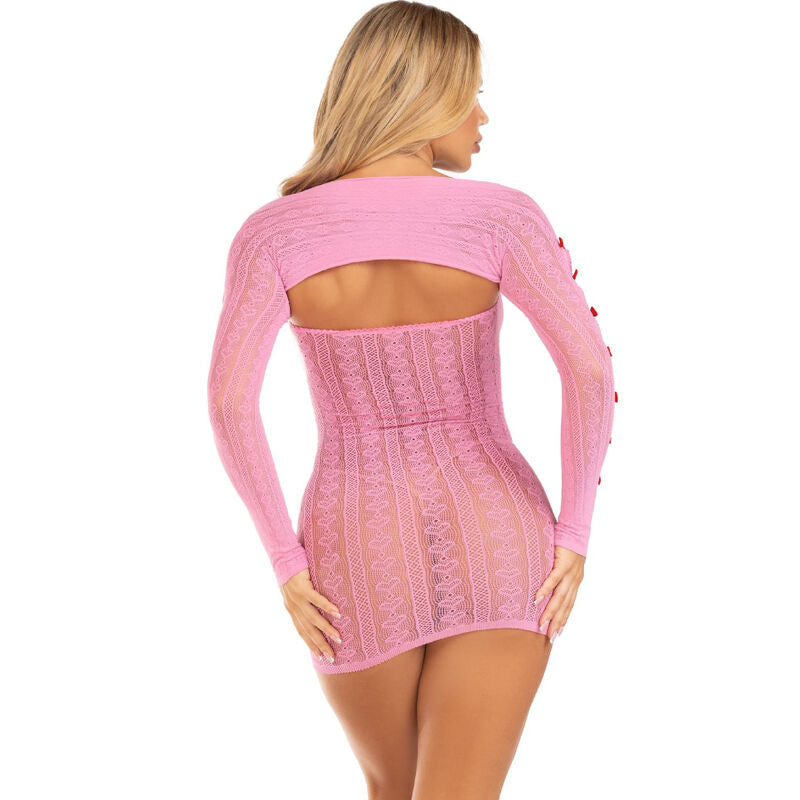 LEG AVENUE - PINK HEART AND BOW DRESS ONE SIZE