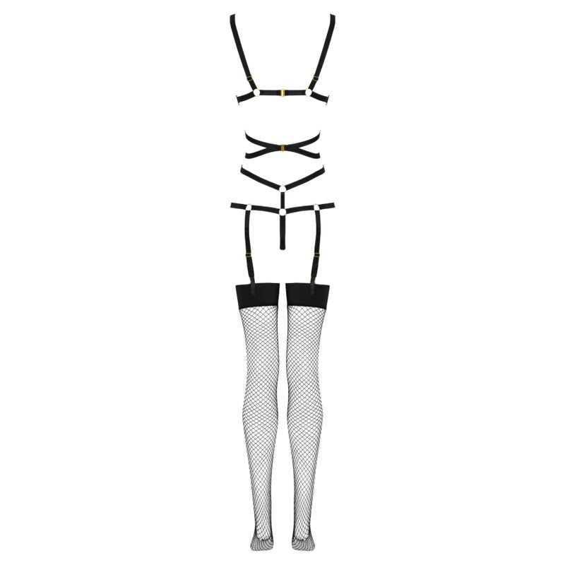 LIVCO CORSETTI FASHION - THIARA LC 20213 BODY SET + BLACK STOCKINGS S/M