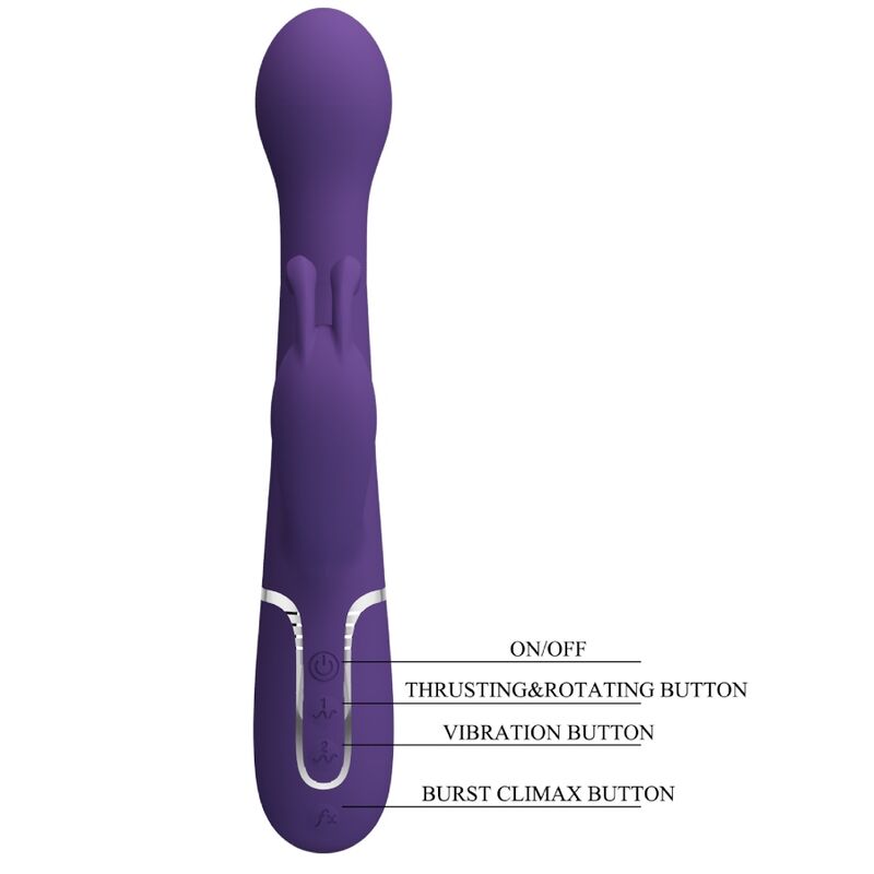 PRETTY LOVE - DEJON 3 IN 1 MULTIFUNCTION PURPLE RABBIT VIBRATOR