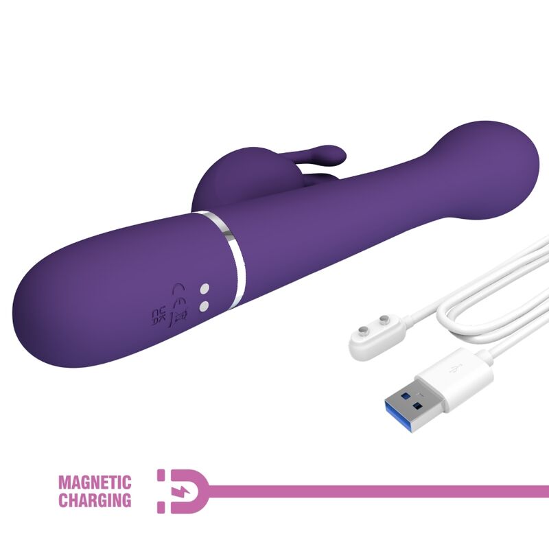 PRETTY LOVE - DEJON 3 IN 1 MULTIFUNCTION PURPLE RABBIT VIBRATOR