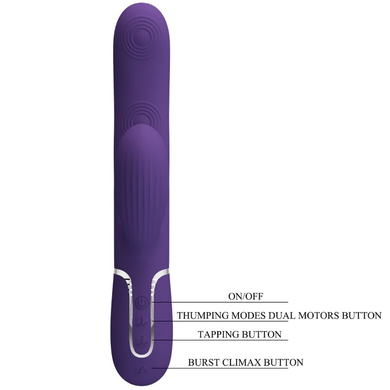 PRETTY LOVE - PERLITA 3 IN 1 MULTIFUNCTION PURPLE G-SPOT VIBRATOR