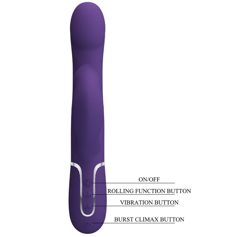 PRETTY LOVE - VIBRADOR CONEJO PERLA 4 EN 1 ZALIN MORADO