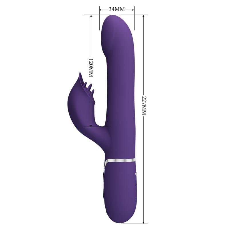 PRETTY LOVE - VIBRADOR CONEJO PERLA 4 EN 1 ZALIN MORADO