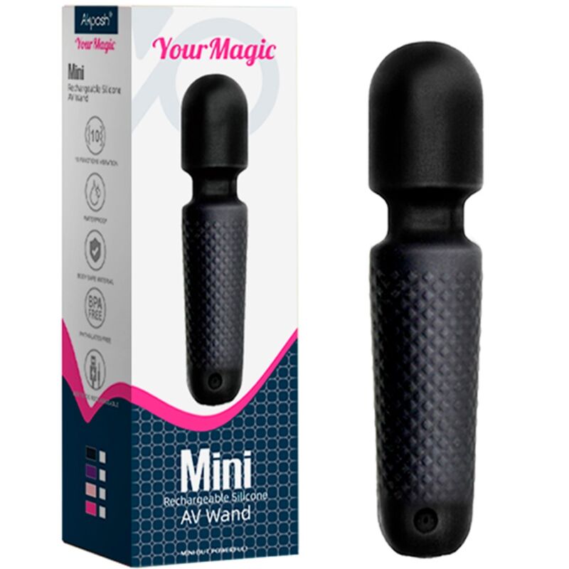 ARMONY - YOUR MAGIC MASSAGER AND RECHARGEABLE VIBRATOR 10 VIBRATIONS WAND DOTS BLACK