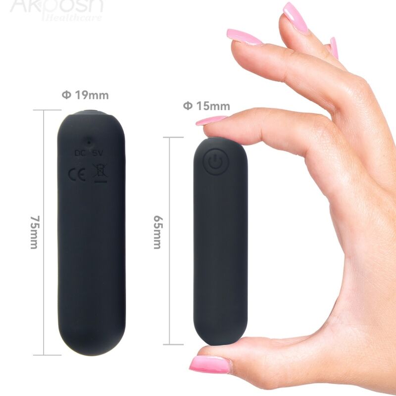 SPLASH HEHE SILICONE BULLET VIBRATOR 10 VIBRATIONS 65 X 15 CM BLACK