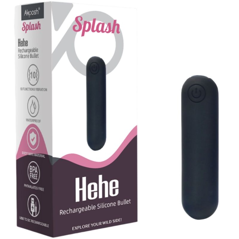 SPLASH HEHE SILICONE BULLET VIBRATOR 10 VIBRATIONS 65 X 15 CM BLACK