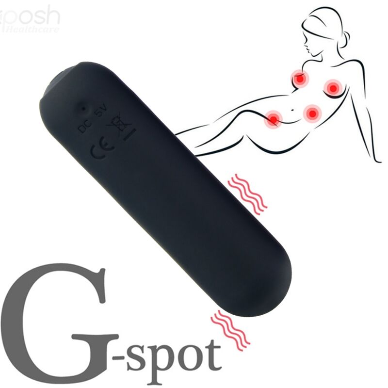 SPLASH HAHA SILICONE BULLET VIBRATOR 10 VIBRATIONS 75 X 19 CM BLACK