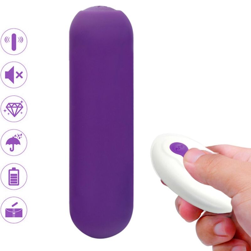 SPLASH JOIE BULLET SILICONE VIBRATOR REMOTE CONTROL 10 VIBRATIONS 75 X 19 CM PURPLE