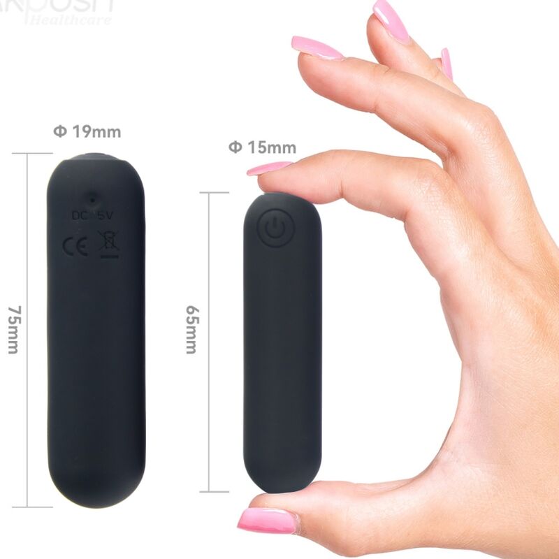SPLASH HAHA SILICONE BULLET VIBRATOR 10 VIBRATIONS 75 X 19 CM BLACK