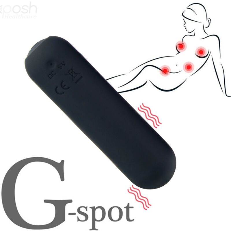 SPLASH JOIE BULLET SILICONE VIBRATOR REMOTE CONTROL 10 VIBRATIONS 75 X 19 CM BLACK