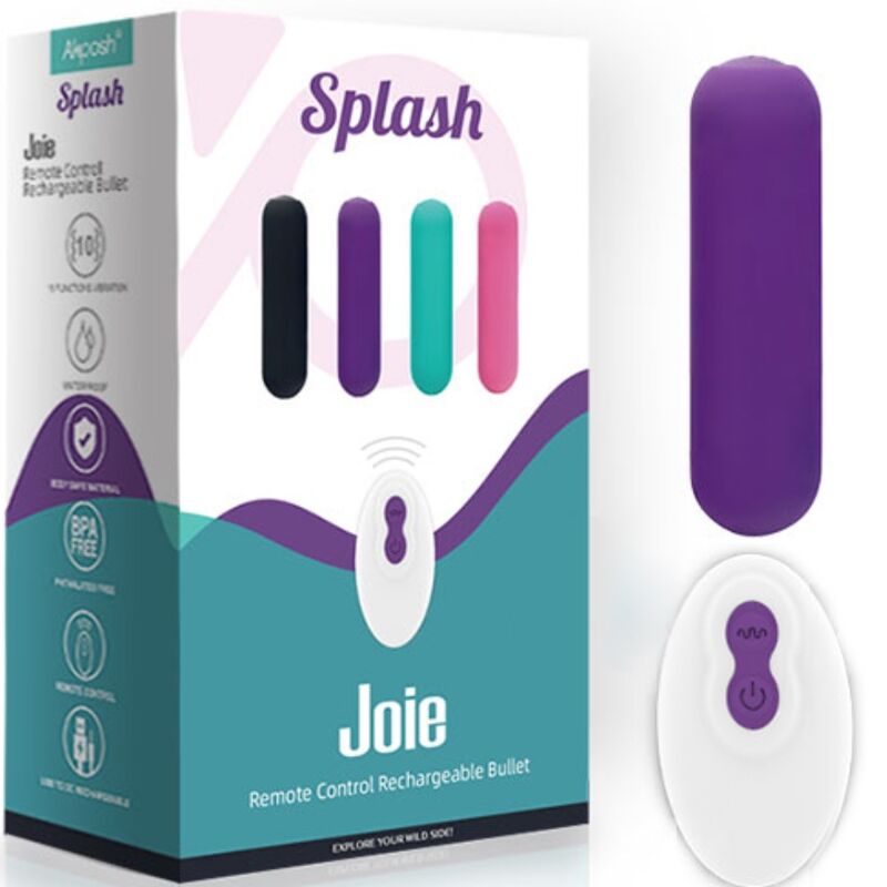SPLASH JOIE BULLET SILICONE VIBRATOR REMOTE CONTROL 10 VIBRATIONS 75 X 19 CM PURPLE