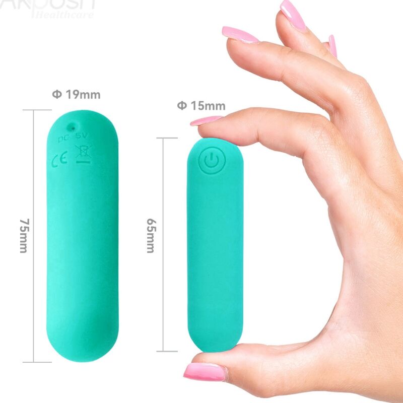 SPLASH HAHA SILICONE BULLET VIBRATOR 10 VIBRATIONS 75 X 19 CM GREEN