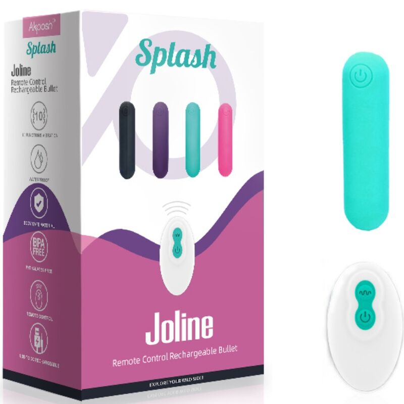 SPLASH JOLINE BULLET VIBRATOR SILICONE REMOTE CONTROL 10 VIBRATIONS 65 X 15 CM GREEN
