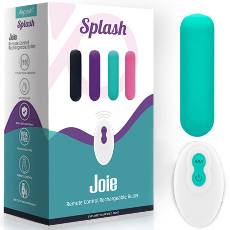 SPLASH JOIE BULLET SILICONE VIBRATOR REMOTE CONTROL 10 VIBRATIONS 75 X 19 CM GREEN