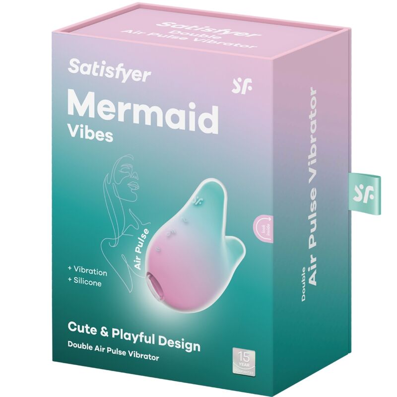 SATISFYER - ESTIMULADOR Y VIBRADOR MERMAID VIBES MENTA Y ROSA