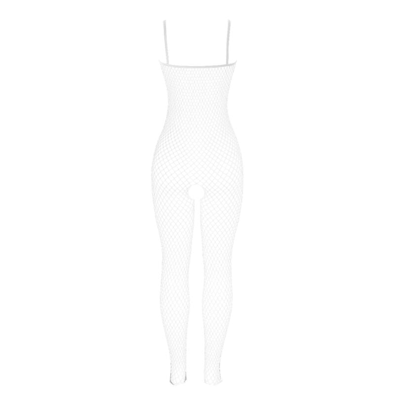 SUBBLIME - 951740 WHITE BODYSTOCKING SEASHELLE WITHOUT BOTTOM WITH LOOPS ONE SIZE