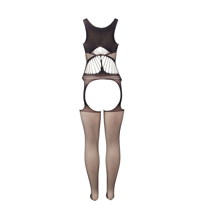 SUBBLIME - 951900 BODYSTOCKING WITHOUT FISHNET BOTTOM WITH CUP AND OPEN SHOULDERS BLACK ONE SIZE