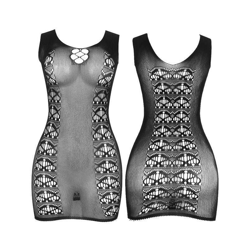 SUBBLIME - 952167 SHORT ELASTIC FISHNET BLACK DRESS ONE SIZE
