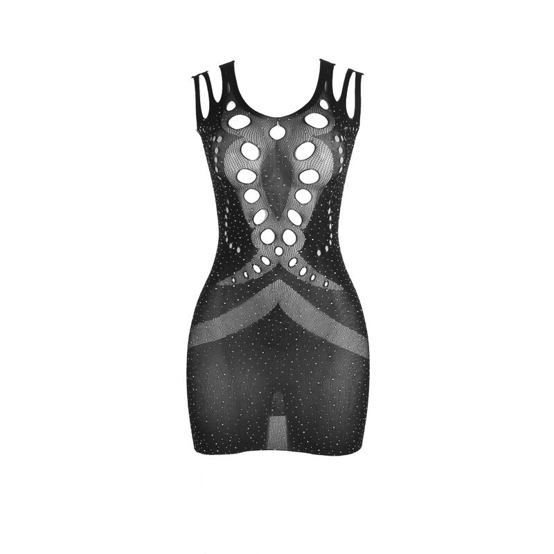 SUBBLIME - 952198 VESTIDO DE RED DE PESCADO BRILLANTE NEGRO TALLA ÚNICA