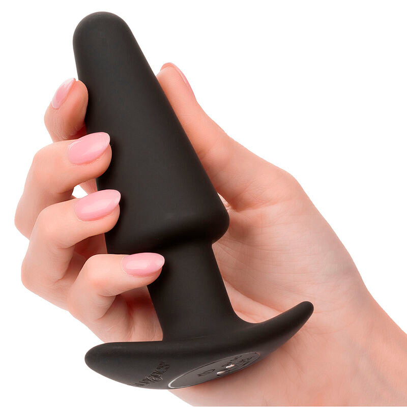 CALEXOTICS - ROCK BOTTOM TAPERED ANAL PLUG 10 VIBRATIONS SILICONE BLACK