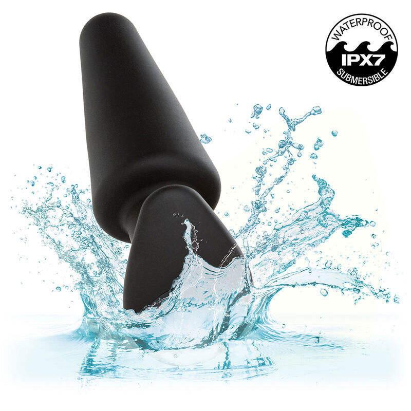 CALEXOTICS - ROCK BOTTOM TAPERED ANAL PLUG 10 VIBRATIONS SILICONE BLACK