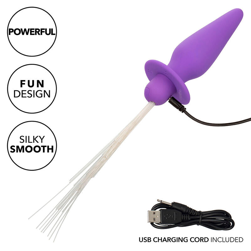 CALEXOTICS - SOUTHERN LIGHTS LIGHT UP ANAL PLUG 10 VIBRATIONS PURPLE SILICONE