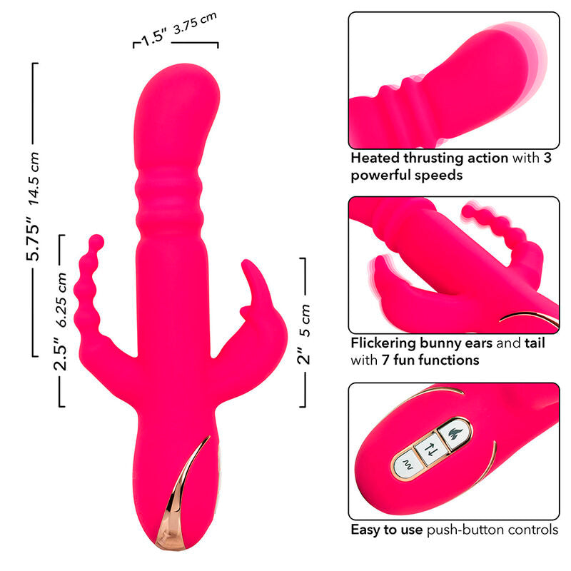 CALEXOTICS - JACK FANTASY TRIPLE HEATED PINK RABBIT VIBRATOR