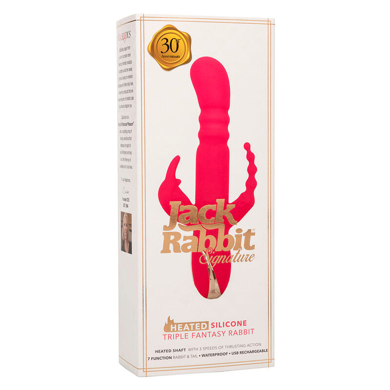 CALEXOTICS - JACK FANTASY TRIPLE HEATED PINK RABBIT VIBRATOR