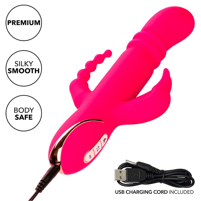 CALEXOTICS - JACK FANTASY TRIPLE HEATED PINK RABBIT VIBRATOR