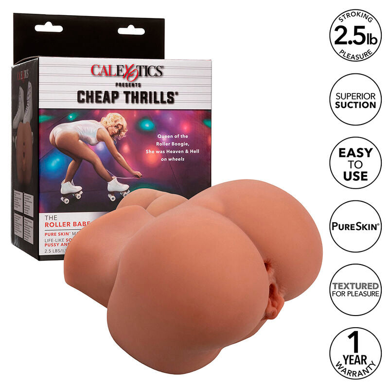 CALEXOTICS - THE ROLLER BABE REALISTIC DOUBLE MASTURBATOR FLESH
