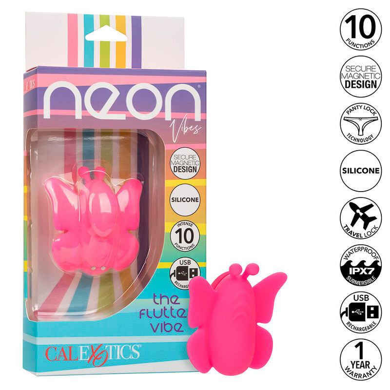 CALEXOTICS - NEON VIBES FLUTTER VIBE VIBRATION STIMULATOR 10 VIBRATIONS PINK