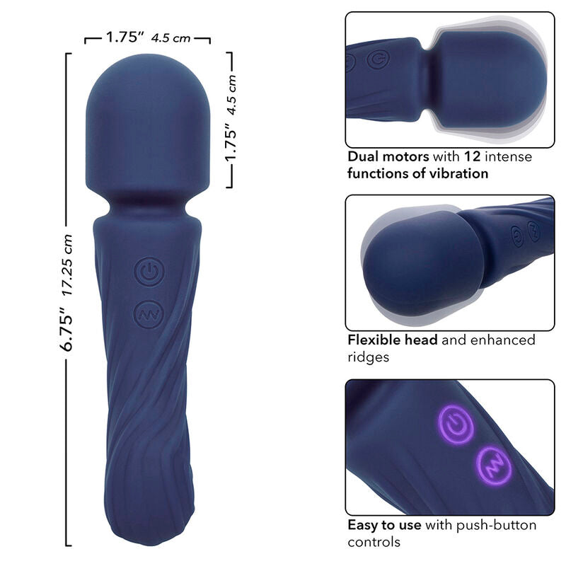 CALEXOTICS - MASAJEADOR CHARISMA ALLURE DOBLE MOTOR 12 FUNCIONES 17,25 CM X 4,5 CM MORADO