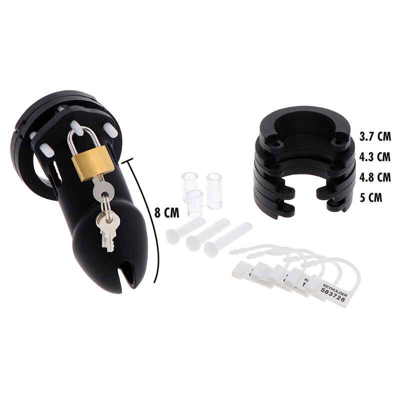 HIDDEN DESIRE - EXTREME SILICONE CHASTITY COCK SIZE L BLACK