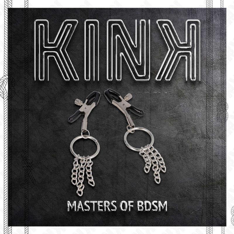 KINK - O RING NIPPLE CLIP AND SMALL SILVER CHAIN ​​6 CM