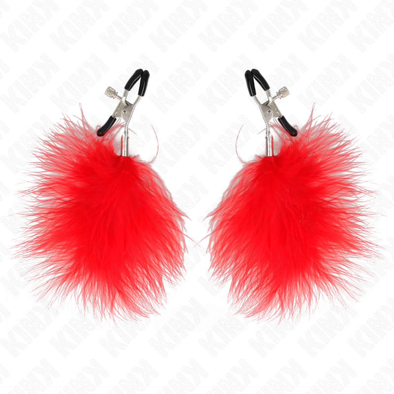 KINK - RED FEATHER CLIP 7 CM