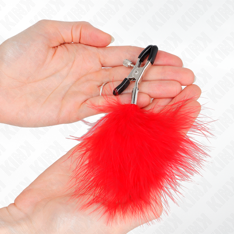 KINK - RED FEATHER CLIP 7 CM