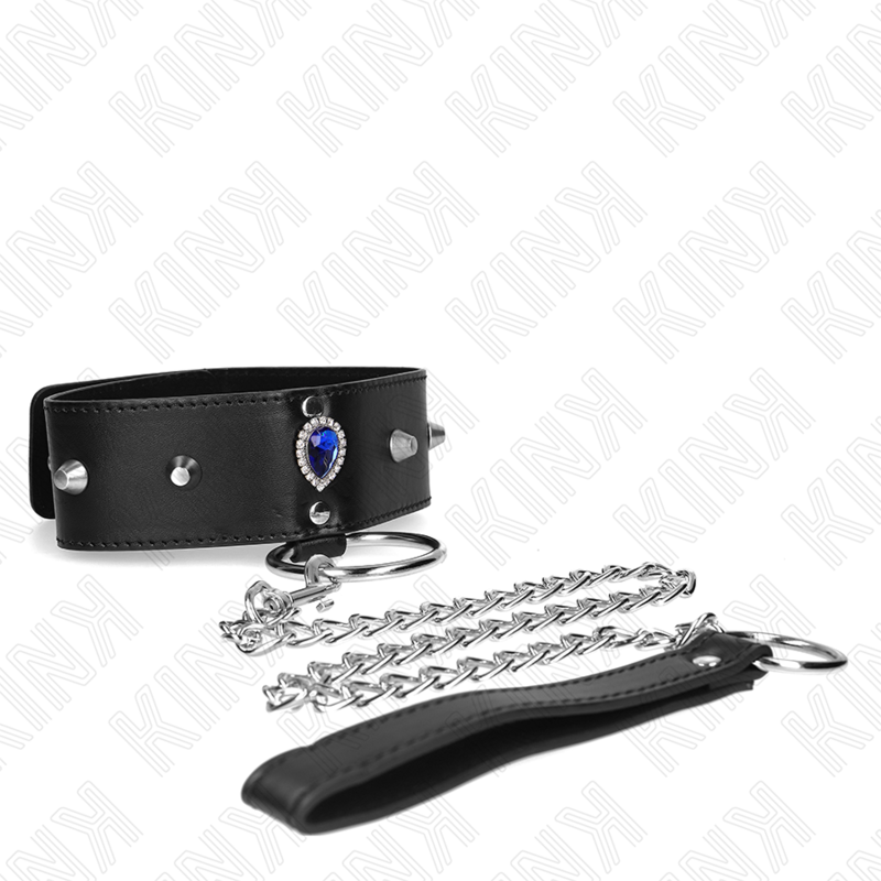 KINK - 65 CM NECKLACE WITH BLUE DIAMOND STRAP ADJUSTABLE 36-43 CM X 5 CM