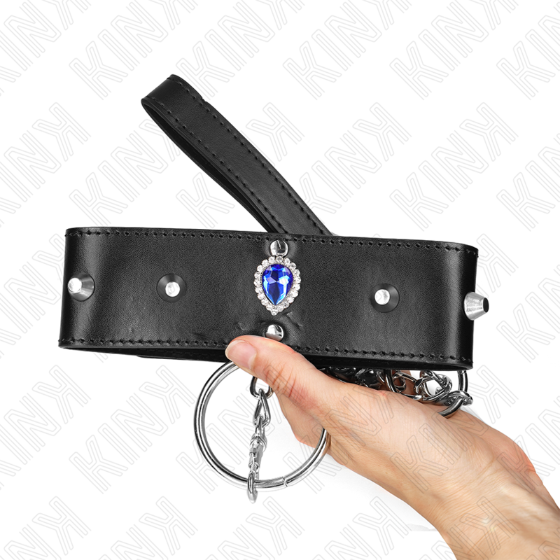 KINK - 65 CM NECKLACE WITH BLUE DIAMOND STRAP ADJUSTABLE 36-43 CM X 5 CM