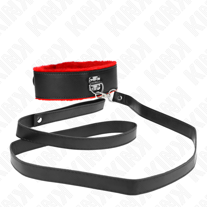 KINK - 116 CM NECKLACE WITH BELT WITH ADJUSTABLE RED LEATHER STRAP 40-48 CM X 6 CM
