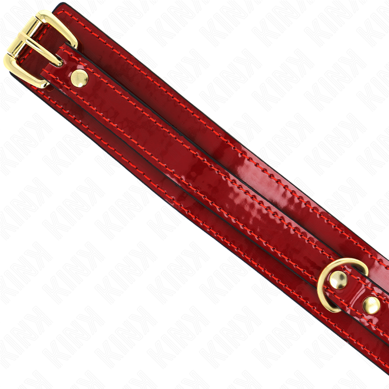 KINK - WINE RED ADJUSTABLE NECKLACE WITH GOLD DETAILS 29-42.5 CM X 4 CM