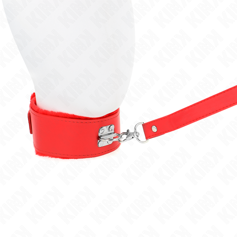 KINK - 116 CM NECKLACE WITH LEASH WITH SILVER NAILS MODEL 4 RED ADJUSTABLE 40-48 CM X 6 CM