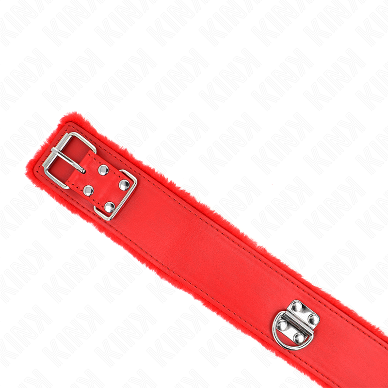 KINK - 116 CM NECKLACE WITH LEASH WITH SILVER NAILS MODEL 4 RED ADJUSTABLE 40-48 CM X 6 CM